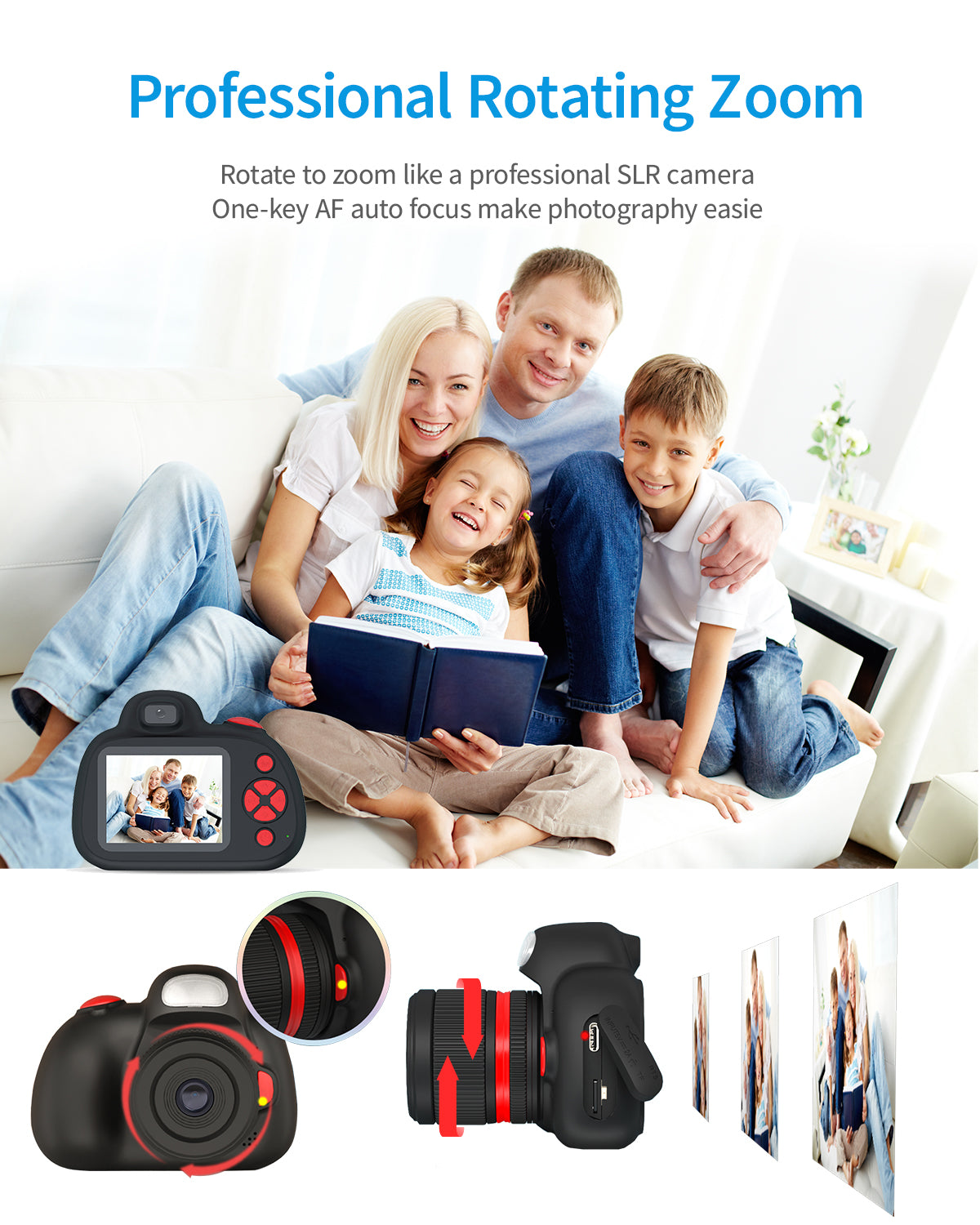 MOREXIMI Kids Camera,HD Digital Camera for Kids,Birthday Gifts,Electro